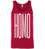 red sexy homo big pink lettering funny cute gay slang lgbtq gay trans transgender pride tank top shirt