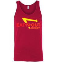 red eat-n-out bussy in-n-out burger unisex modern cut funny cute gay slang lgbtq gay queer trans transgender pride tank top shirt