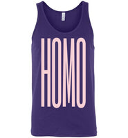 purple sexy homo big pink lettering funny cute gay slang lgbtq gay trans transgender pride tank top shirt