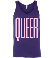 purple sexy queer big pink lettering funny cute gay slang lgbtq gay trans transgender pride tank top shirt