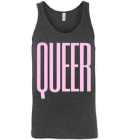 hetaher grey sexy queer big pink lettering funny cute gay slang lgbtq gay trans transgender pride tank top shirt