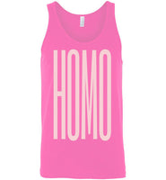 pink sexy homo big pink lettering funny cute gay slang lgbtq gay trans transgender pride tank top shirt