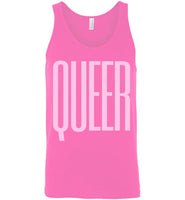 pink sexy queer big pink lettering funny cute gay slang lgbtq gay trans transgender pride tank top shirt