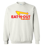 white eat-n-out bussy in-n-out burger unisex modern cut funny cute gay slang lgbtq gay queer trans transgender pride shirt sweatshirt