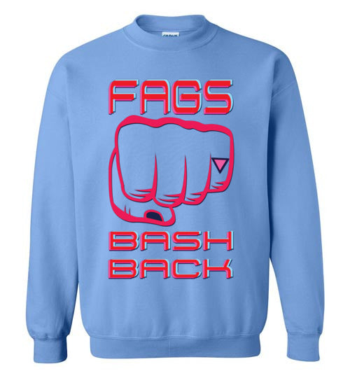 light blue fags bash back fist unisex funny cute gay slang lgbtq gay queer trans transgender pride sweatshirt shirt