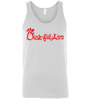 white sexy slim modern cut dick-fil-ass chick-fil-a cute gay slang lgbtq gay trans transgender pride shirt tank top